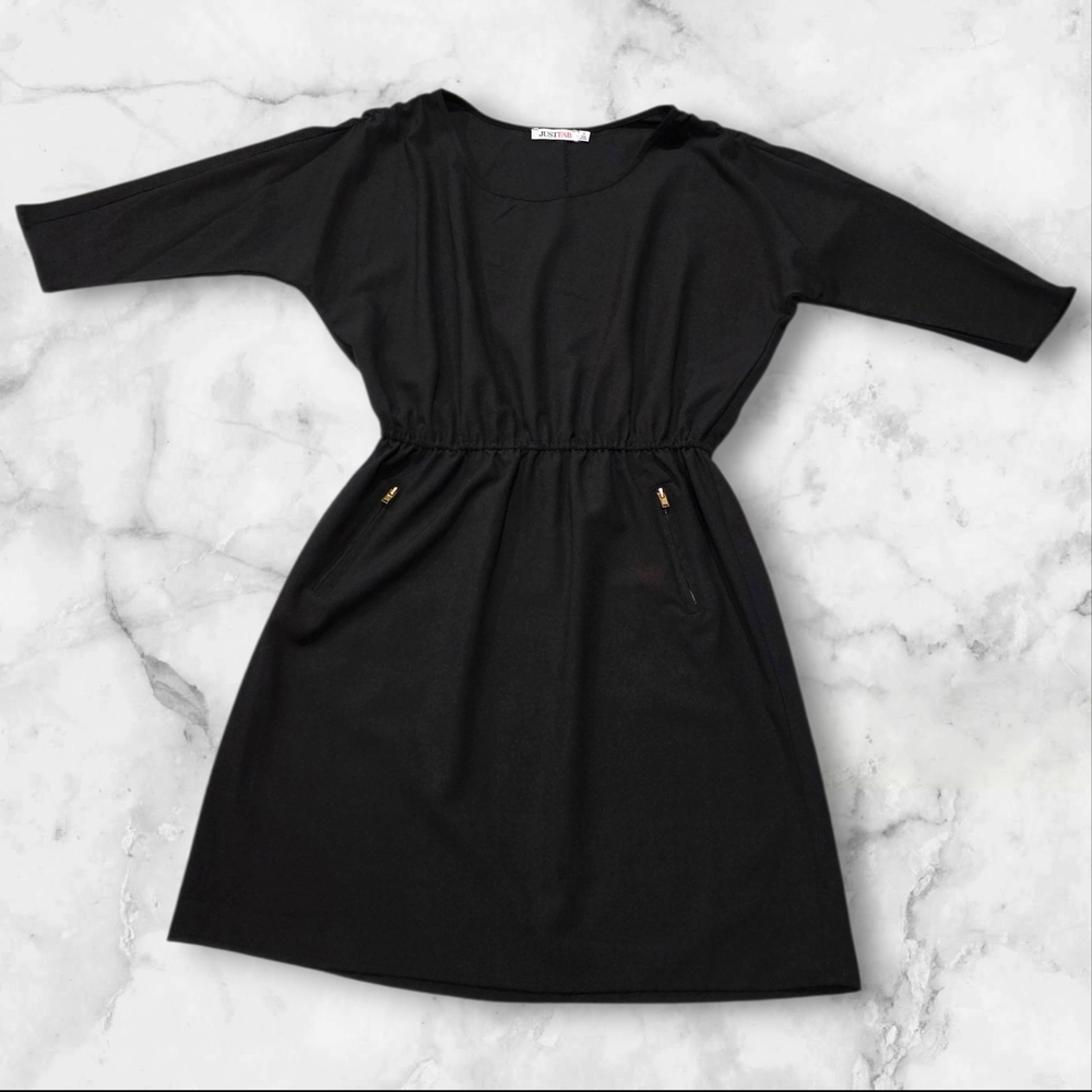 JustFab Half Sleeve Black Dress Size Small (S) LBD A77